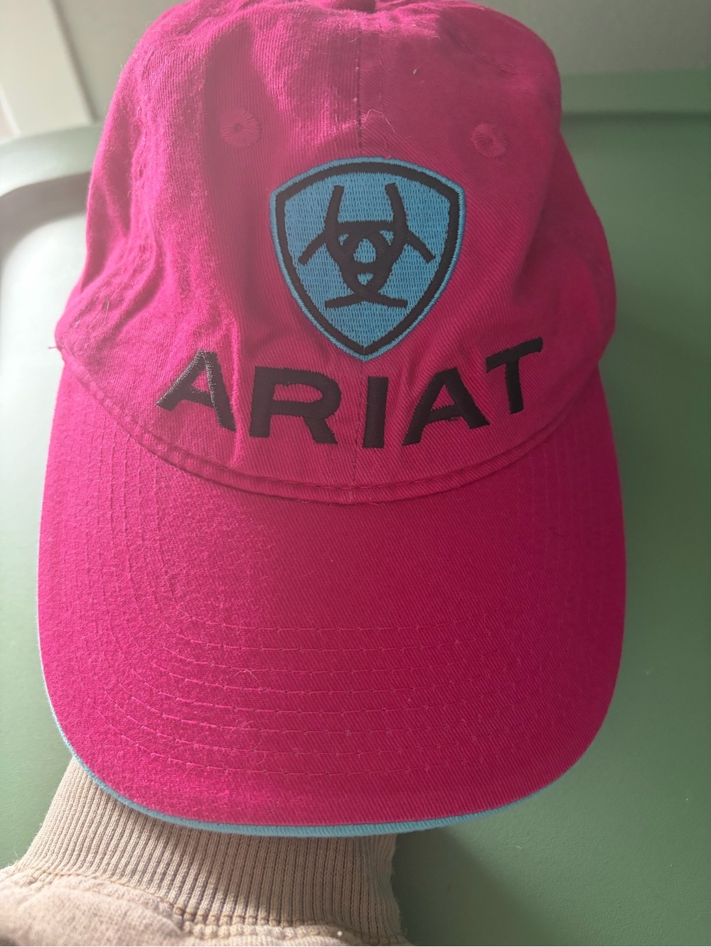 Ariat Hot Pink Logo Baseball Cap with Blue Shield